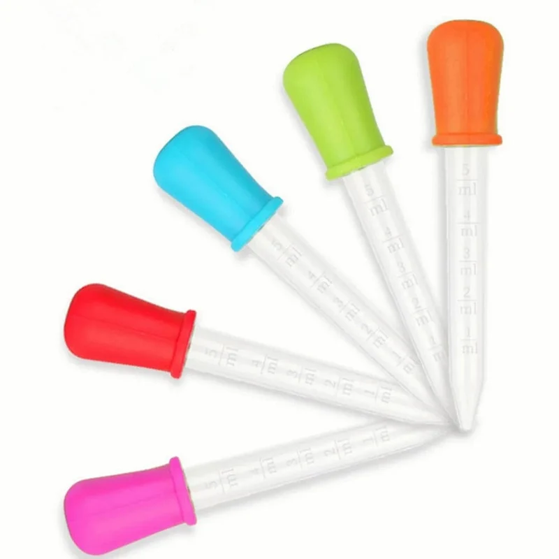5ml kleine Silikon-Kunststoff-Pipette Dropper Fütterung Medizin Flüssigkeit Auge Ohr Pipette Dropper Schule Labor Experiment liefert
