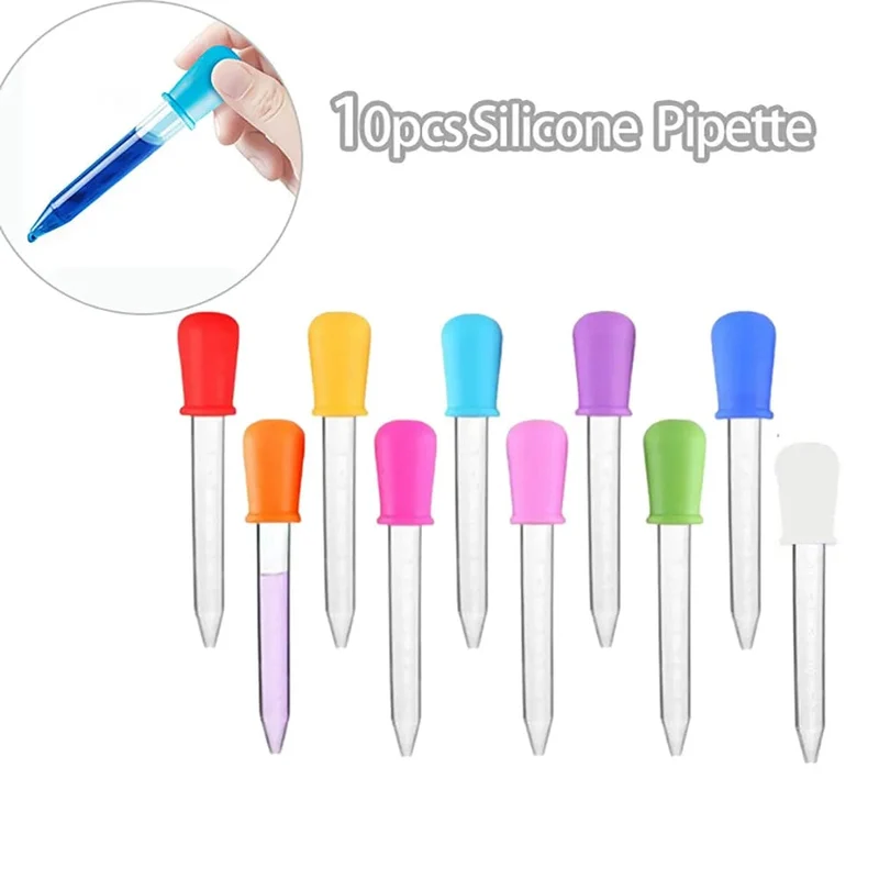 10 Teile/satz 5ml Silikon Kunststoff Pipette Schule Labor Experiment Liefert Dropper Fütterung Medizin Flüssigkeit Auge Ohr Pipette Dropper