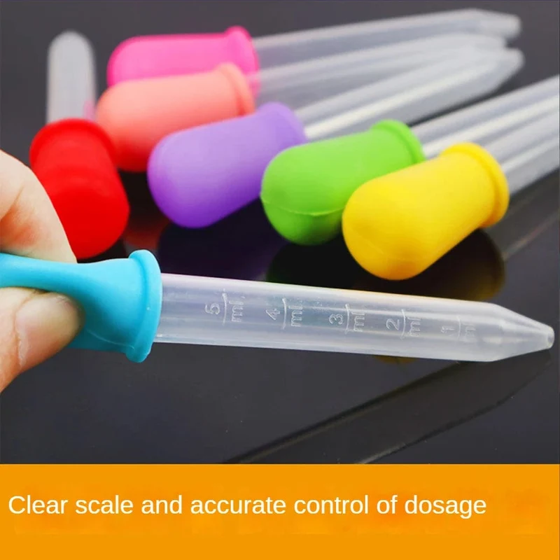 10 Teile/satz 5ml Silikon Kunststoff Pipette Schule Labor Experiment Liefert Dropper Fütterung Medizin Flüssigkeit Auge Ohr Pipette Dropper