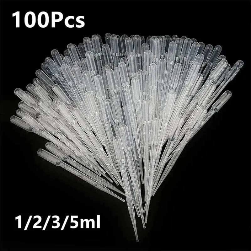 100 Teile/los Labor Pipette 1ml 2ml 3ml 5ml Kunststoff Einweg Absolvierte Container Flüssigkeit Dropper Ausrüstung Stroh Make-Up-Tools