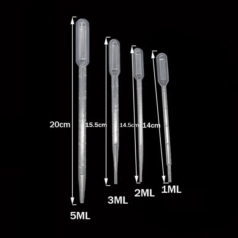 100 Teile/los Labor Pipette 1ml 2ml 3ml 5ml Kunststoff Einweg Absolvierte Container Flüssigkeit Dropper Ausrüstung Stroh Make-Up-Tools