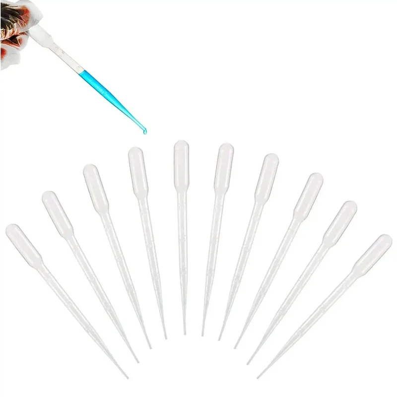 100 Teile/los Labor Pipette 1ml 2ml 3ml 5ml Kunststoff Einweg Absolvierte Container Flüssigkeit Dropper Ausrüstung Stroh Make-Up-Tools