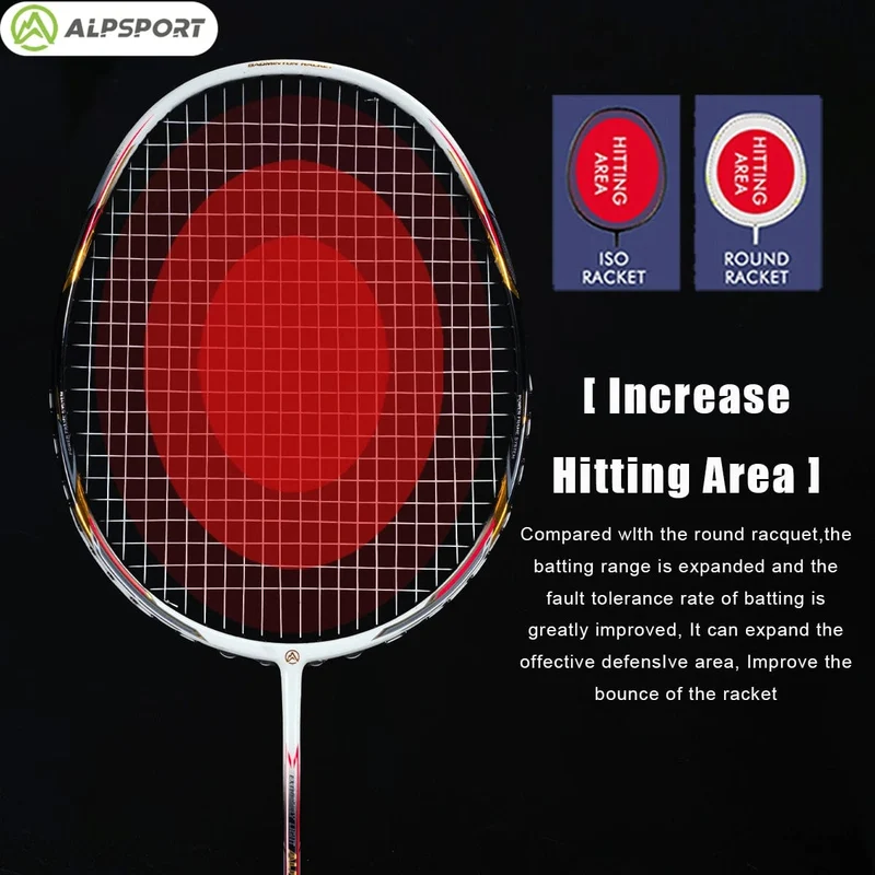 Alpsport AIR 10U Ultraleichter 52g T800 Badmintonschläger Schneller Rückprall Importiert max. 28lbs Badmintonschläger aus Carbonfaser + Titan
