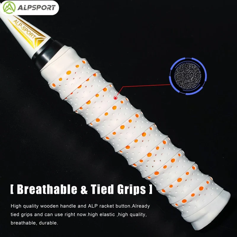 Alpsport AIR 10U Ultraleichter 52g T800 Badmintonschläger Schneller Rückprall Importiert max. 28lbs Badmintonschläger aus Carbonfaser + Titan