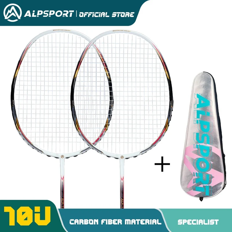 Alpsport AIR 10U Ultraleichter 52g T800 Badmintonschläger Schneller Rückprall Importiert max. 28lbs Badmintonschläger aus Carbonfaser + Titan