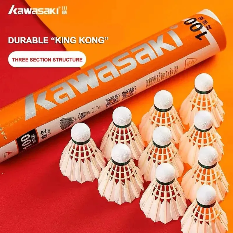 Kawasaki King Kong 100/500 Feder-Federball Badminton für Vereine und Training Schlägersport Geschwindigkeit 76 77 Langlebiger Badmintonball