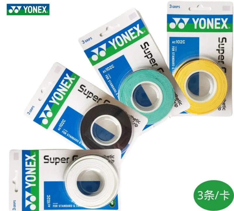 YONEX 3 Griffe/Packung Tuch AC102 AC102EX 102C Handkleber Tennis Badmintonschläger Professionelle Anti-Rutsch-Schläger Padel Sticky Grip