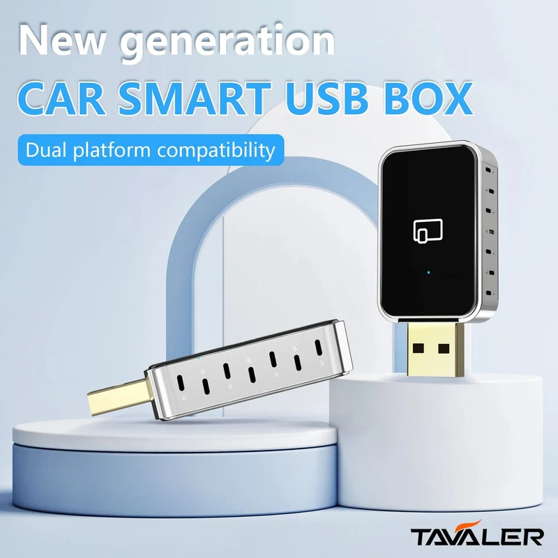 MINI Wireless Carplay 2-in-1-Adapter, automatisch verkabelt mit Wireless Carplay Android Auto USB AI Box Plug & Play, geeignet für OEM-Autos