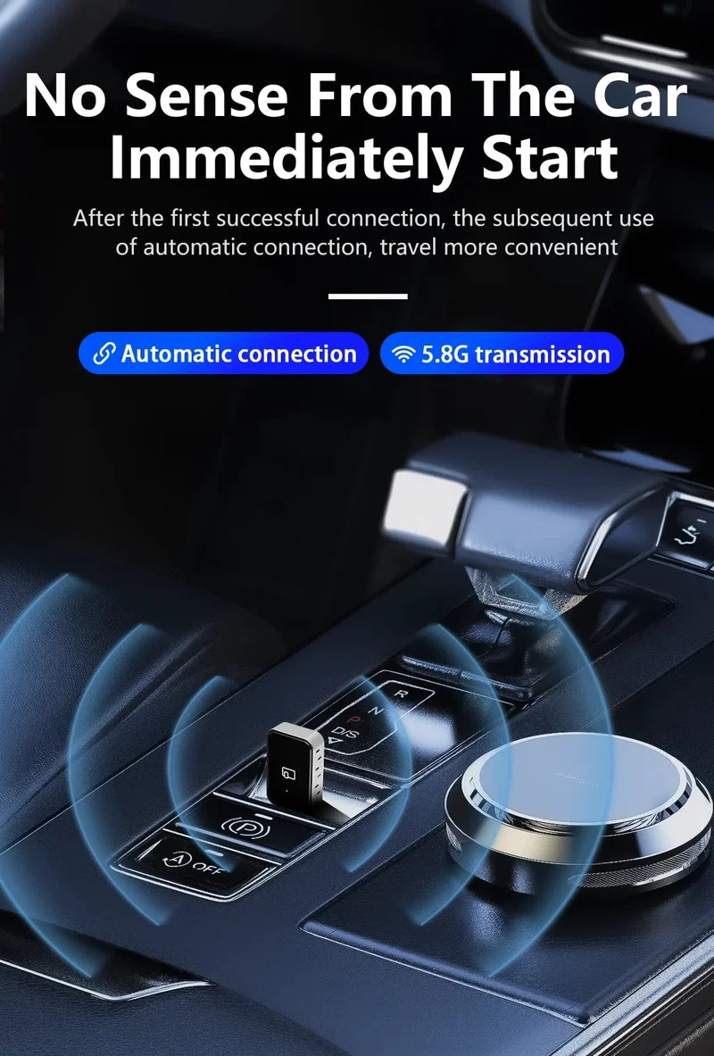MINI Wireless Carplay 2-in-1-Adapter, automatisch verkabelt mit Wireless Carplay Android Auto USB AI Box Plug & Play, geeignet für OEM-Autos