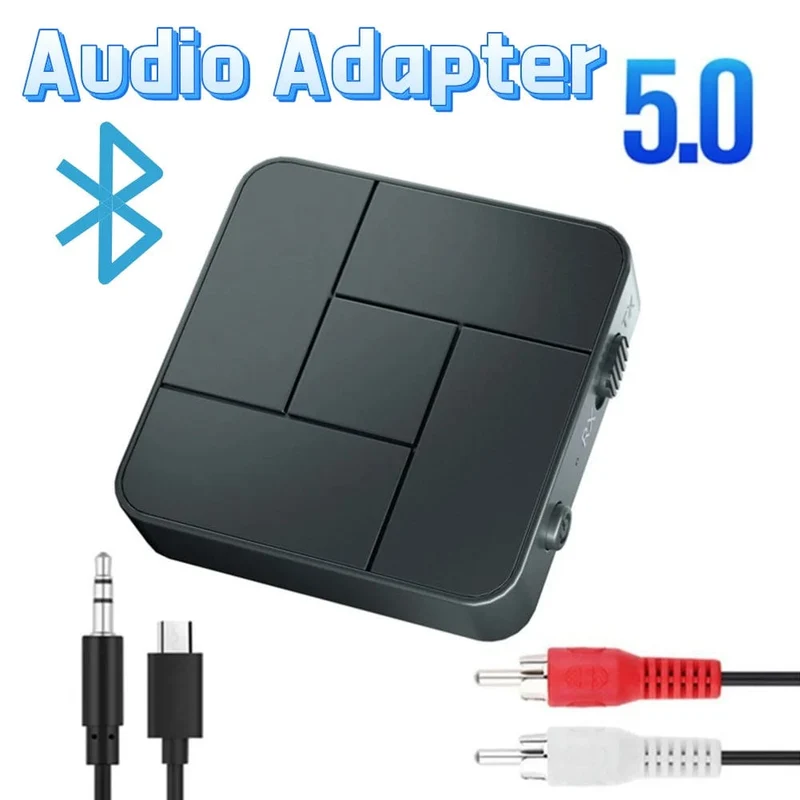 Audio Sender Empfänger Bluetooth-kompatibel 5.0 RCA Drahtlose Musik Audio Adapter mit Mic für PC TV Auto Intelligente System