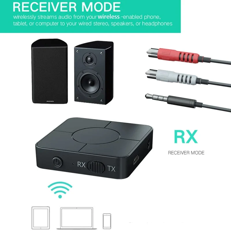 Audio Sender Empfänger Bluetooth-kompatibel 5.0 RCA Drahtlose Musik Audio Adapter mit Mic für PC TV Auto Intelligente System