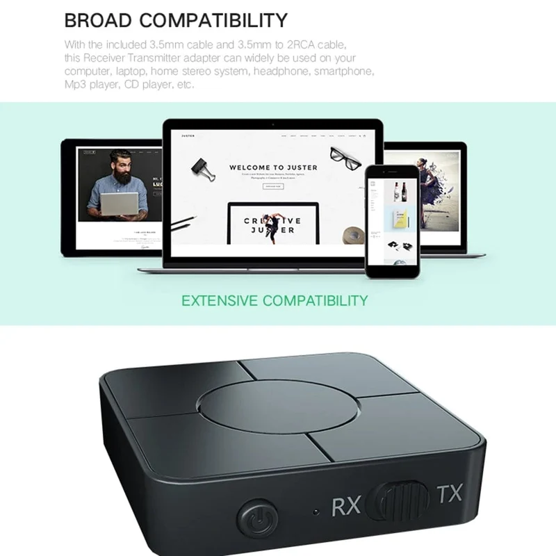 Audio Sender Empfänger Bluetooth-kompatibel 5.0 RCA Drahtlose Musik Audio Adapter mit Mic für PC TV Auto Intelligente System
