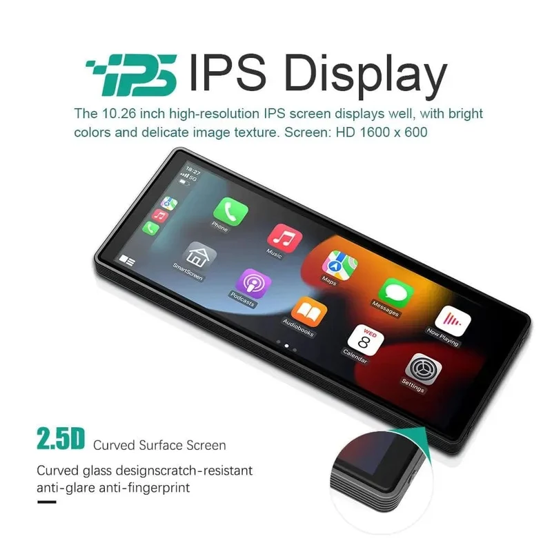 XUDA Universal 10.26 Zoll Autoradio Multimedia WIFI Video Player Kabelloses Carplay & Android Auto für Apple oder Android MP5 Player