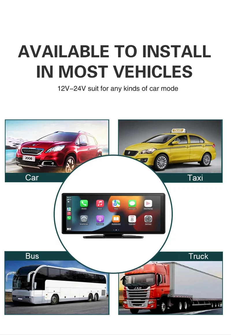 XUDA Universal 10.26 Zoll Autoradio Multimedia WIFI Video Player Kabelloses Carplay & Android Auto für Apple oder Android MP5 Player