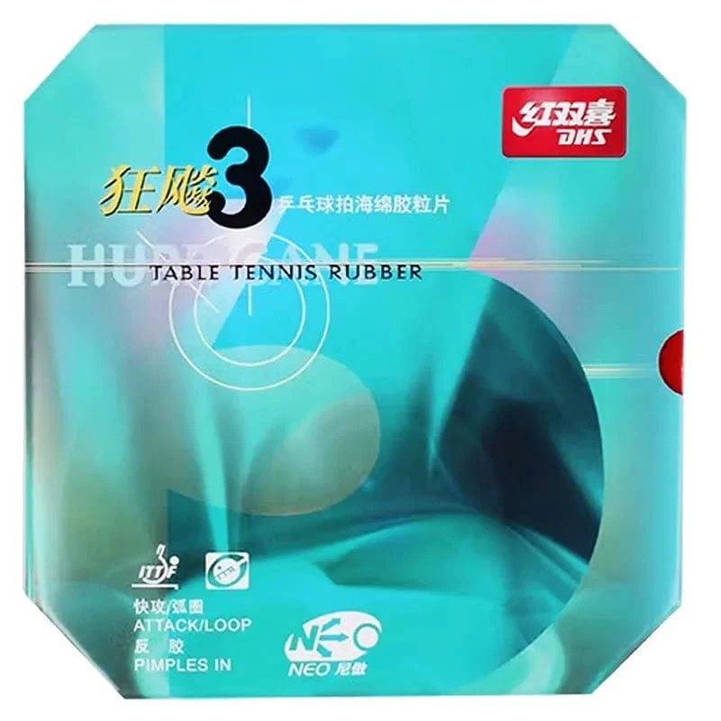 Original DHS Hurricane 3 Neo Tischtennis-Gummi, klebrig, professionelles Ping-Pong-Gummi, kein Booster erforderlich