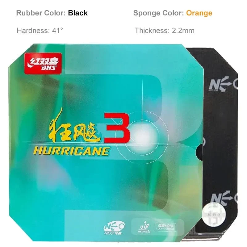Original DHS Hurricane 3 Neo Tischtennis-Gummi, klebrig, professionelles Ping-Pong-Gummi, kein Booster erforderlich