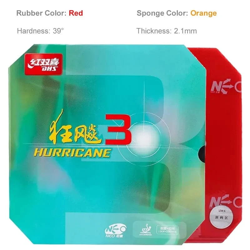 Original DHS Hurricane 3 Neo Tischtennis-Gummi, klebrig, professionelles Ping-Pong-Gummi, kein Booster erforderlich