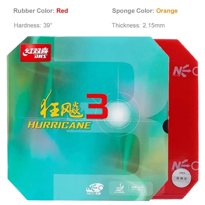 Original DHS Hurricane 3 Neo Tischtennis-Gummi, klebrig, professionelles Ping-Pong-Gummi, kein Booster erforderlich
