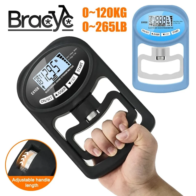 265 Pfund Digitales Hand-Dynamometer, Griffe, Krafttrainer, elektronischer Tester, Messgerät, Messgerät, USB-LCD-Bildschirm, Sport, Heimschule
