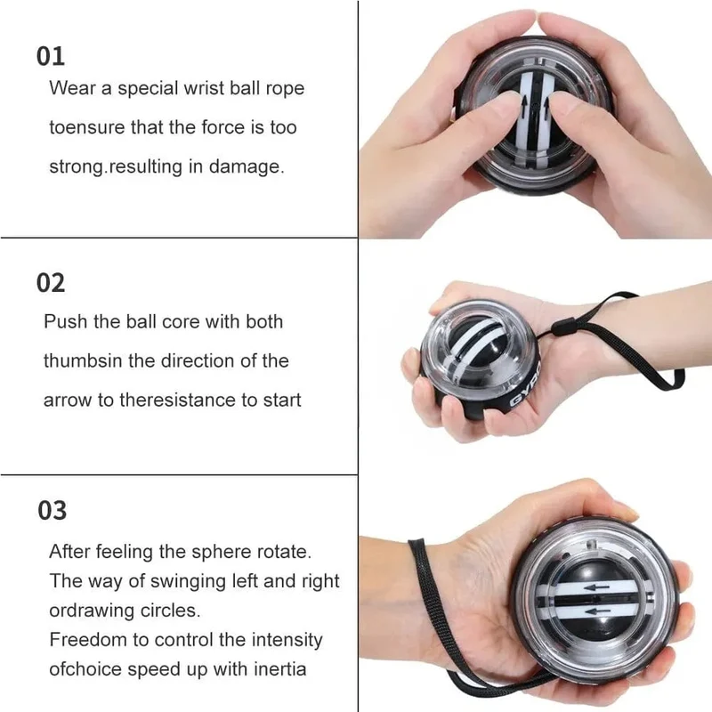 Auto-Start-Gyro-Ball, Handgelenkball, Power-Trainer, Ballstärkungsgerät und Unterarmstärkungstrainer, Heim-Fitness-Fitnessgerät