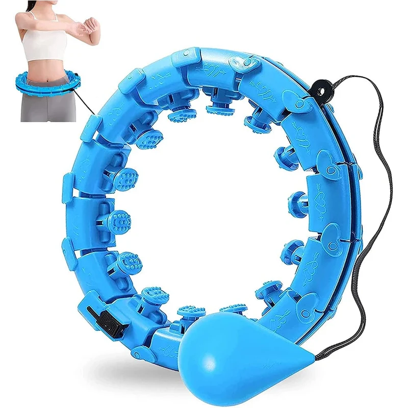 24 Abschnitte, intelligent gewichtete Sportreifen, Bauchmuskelübungen mit dünner Taille, abnehmbare Reifen, Massage, Fitnesskreise, Training zur Gewichtsreduktion