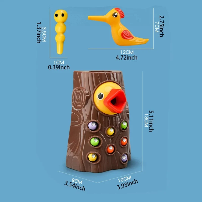 Intelligenzentwicklung des Specht-Insektenfangspielspielzeugs, magnetisches Angelspielzeug für die Früherziehung für Kinder, Kindergeschenke