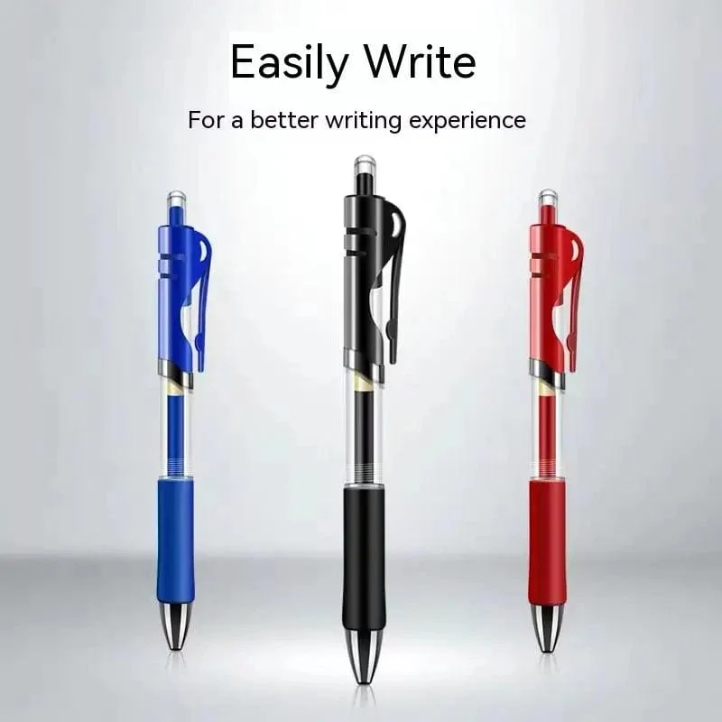 Einziehbarer Gelstift, Kugelschreiber mit schwarzer, roter und blauer Tinte zum Schreiben, Büro- und Schulbedarf, Schreibwaren, 0.5 mm, einziehbar, 12 Stück pro Box