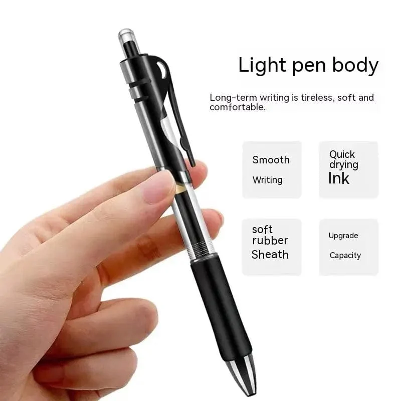 Einziehbarer Gelstift, Kugelschreiber mit schwarzer, roter und blauer Tinte zum Schreiben, Büro- und Schulbedarf, Schreibwaren, 0.5 mm, einziehbar, 12 Stück pro Box