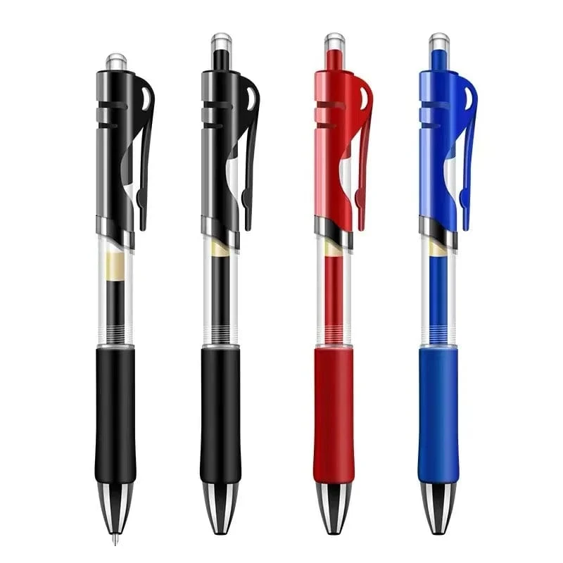 Einziehbarer Gelstift, Kugelschreiber mit schwarzer, roter und blauer Tinte zum Schreiben, Büro- und Schulbedarf, Schreibwaren, 0.5 mm, einziehbar, 12 Stück pro Box