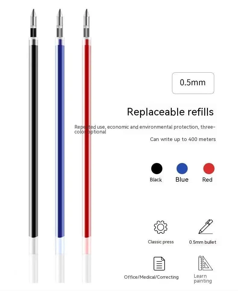Einziehbarer Gelstift, Kugelschreiber mit schwarzer, roter und blauer Tinte zum Schreiben, Büro- und Schulbedarf, Schreibwaren, 0.5 mm, einziehbar, 12 Stück pro Box