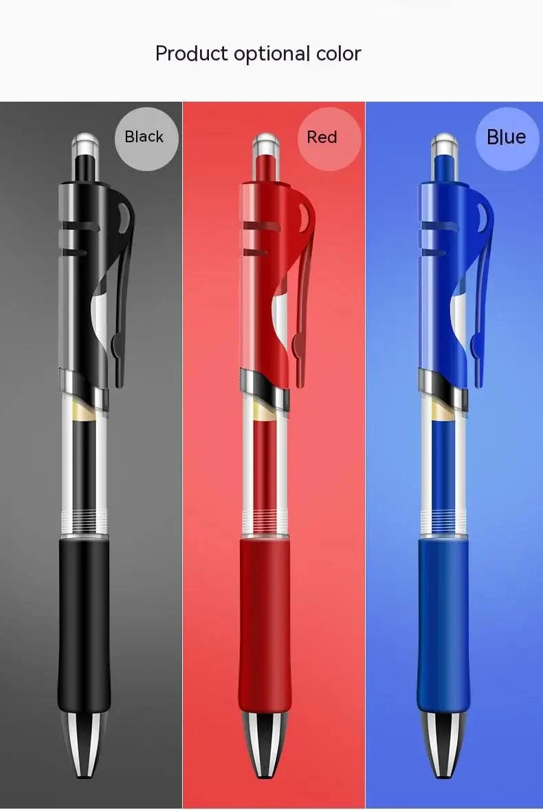 Einziehbarer Gelstift, Kugelschreiber mit schwarzer, roter und blauer Tinte zum Schreiben, Büro- und Schulbedarf, Schreibwaren, 0.5 mm, einziehbar, 12 Stück pro Box
