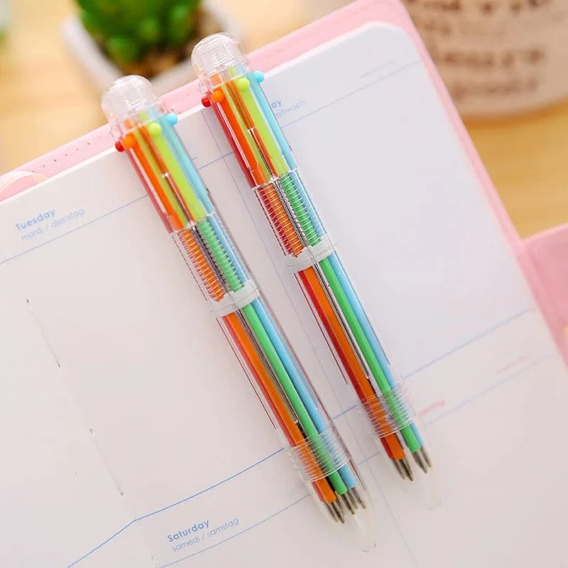 1 Stück 6-Farben-/8-Farben-Kugelschreiber, mehrfarbig, Schreibwaren, Schule, Bürobedarf, Lehrer, Krankenschwester, kreatives Geschenk für Kinder, Ellen Brook