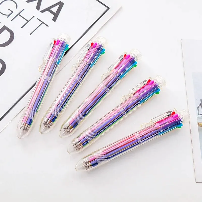 1 Stück 6-Farben-/8-Farben-Kugelschreiber, mehrfarbig, Schreibwaren, Schule, Bürobedarf, Lehrer, Krankenschwester, kreatives Geschenk für Kinder, Ellen Brook