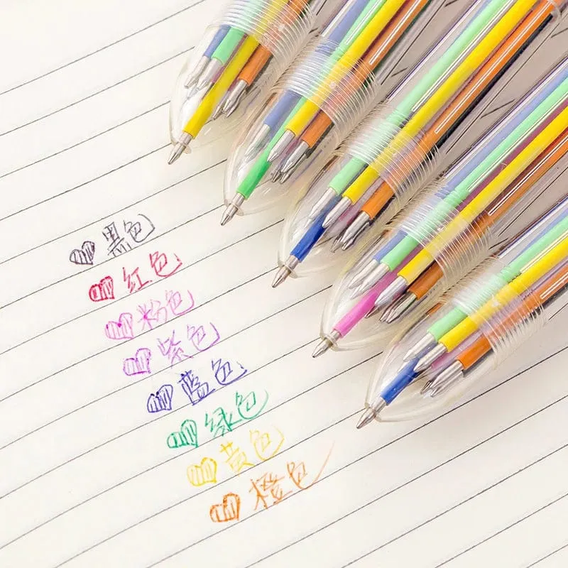 1 Stück 6-Farben-/8-Farben-Kugelschreiber, mehrfarbig, Schreibwaren, Schule, Bürobedarf, Lehrer, Krankenschwester, kreatives Geschenk für Kinder, Ellen Brook