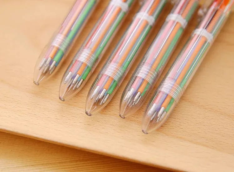 1 Stück 6-Farben-/8-Farben-Kugelschreiber, mehrfarbig, Schreibwaren, Schule, Bürobedarf, Lehrer, Krankenschwester, kreatives Geschenk für Kinder, Ellen Brook