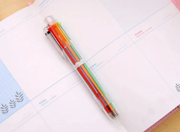 1 Stück 6-Farben-/8-Farben-Kugelschreiber, mehrfarbig, Schreibwaren, Schule, Bürobedarf, Lehrer, Krankenschwester, kreatives Geschenk für Kinder, Ellen Brook