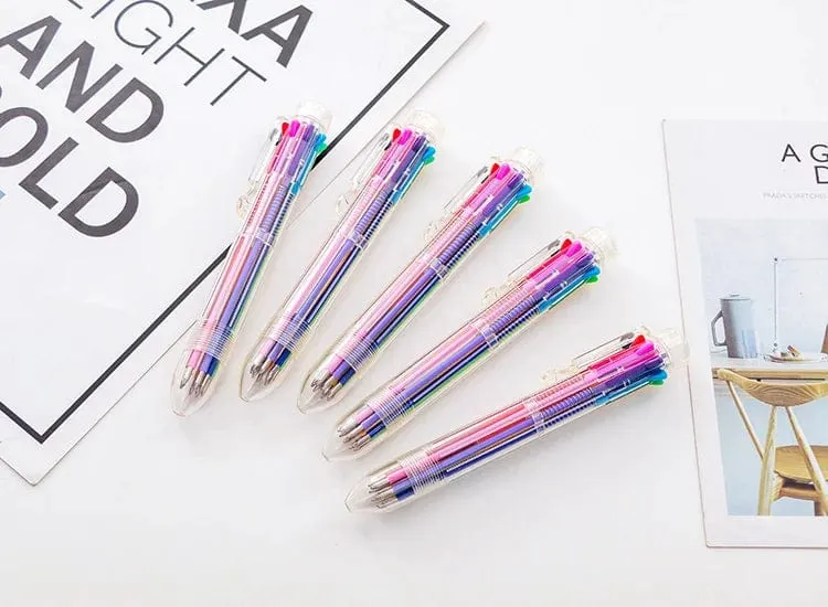 1 Stück 6-Farben-/8-Farben-Kugelschreiber, mehrfarbig, Schreibwaren, Schule, Bürobedarf, Lehrer, Krankenschwester, kreatives Geschenk für Kinder, Ellen Brook