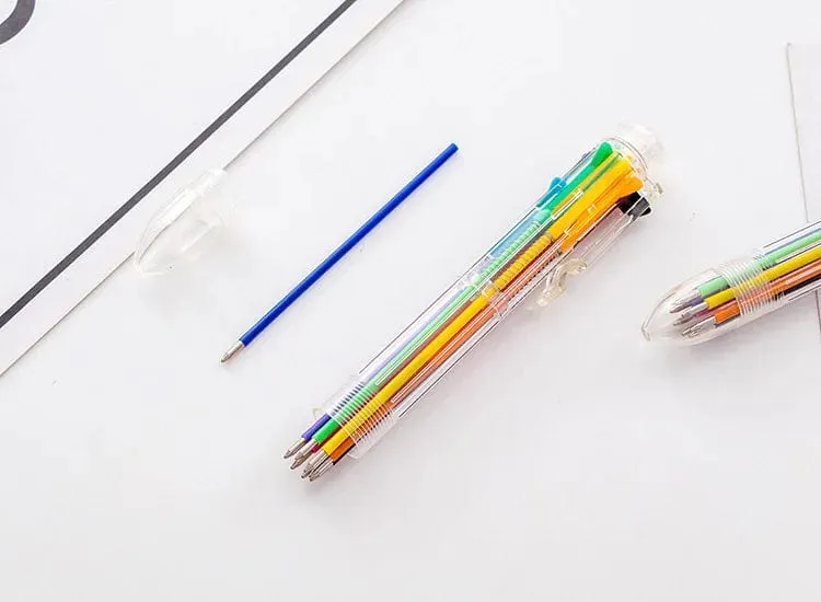 1 Stück 6-Farben-/8-Farben-Kugelschreiber, mehrfarbig, Schreibwaren, Schule, Bürobedarf, Lehrer, Krankenschwester, kreatives Geschenk für Kinder, Ellen Brook