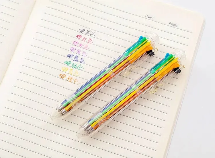 1 Stück 6-Farben-/8-Farben-Kugelschreiber, mehrfarbig, Schreibwaren, Schule, Bürobedarf, Lehrer, Krankenschwester, kreatives Geschenk für Kinder, Ellen Brook