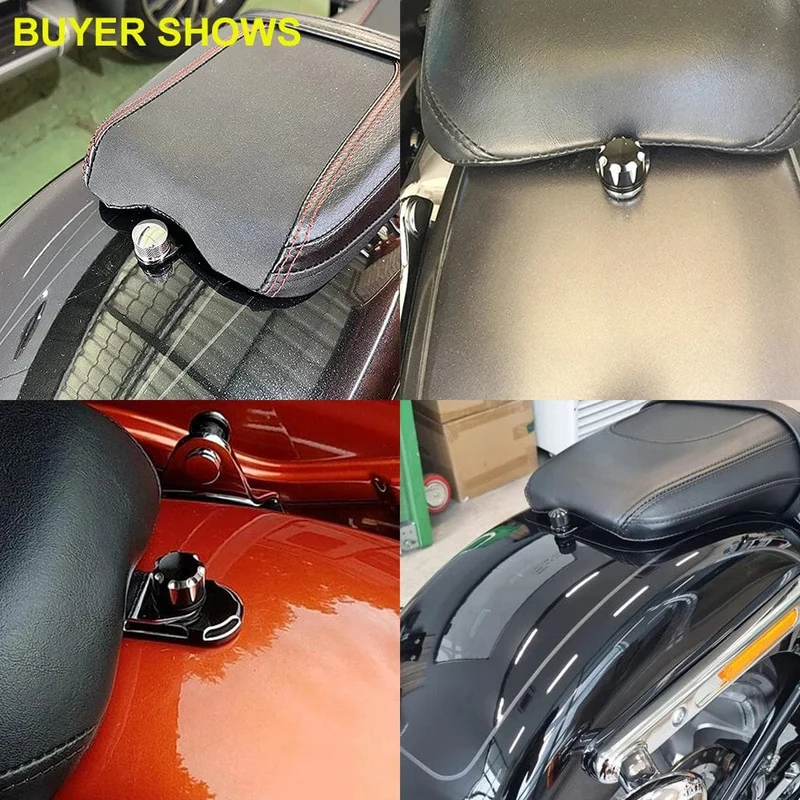Motorrad Schwarz/Chrom Sitz Bolzen Tab Schraube Für Harley Touring Road King Street Glide Softail Dyna Sportster XL Street Bob 96-19