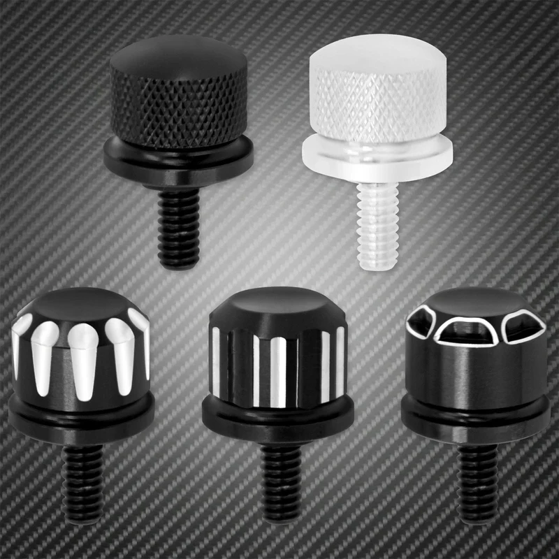 Motorrad Schwarz/Chrom Sitz Bolzen Tab Schraube Für Harley Touring Road King Street Glide Softail Dyna Sportster XL Street Bob 96-19