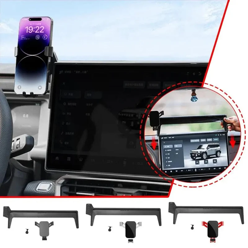 1 handy halter + 1 basis Für Jetour T2 2023 2024 Auto Telefon Halter Halterung GPS Stehen Mobile Zubehör T0B2