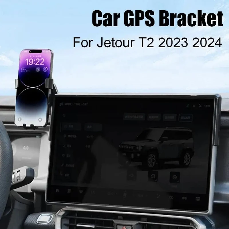 1 handy halter + 1 basis Für Jetour T2 2023 2024 Auto Telefon Halter Halterung GPS Stehen Mobile Zubehör T0B2