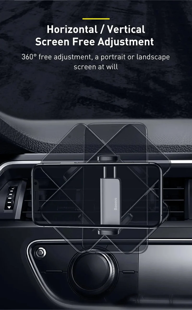 Baseus Autotelefonhalter für iPhone 14 13 Pro Samsung S22 Xiaomi Huawei Auto-Entlüftungshalterung Smartphone GPS-Unterstützungsständer