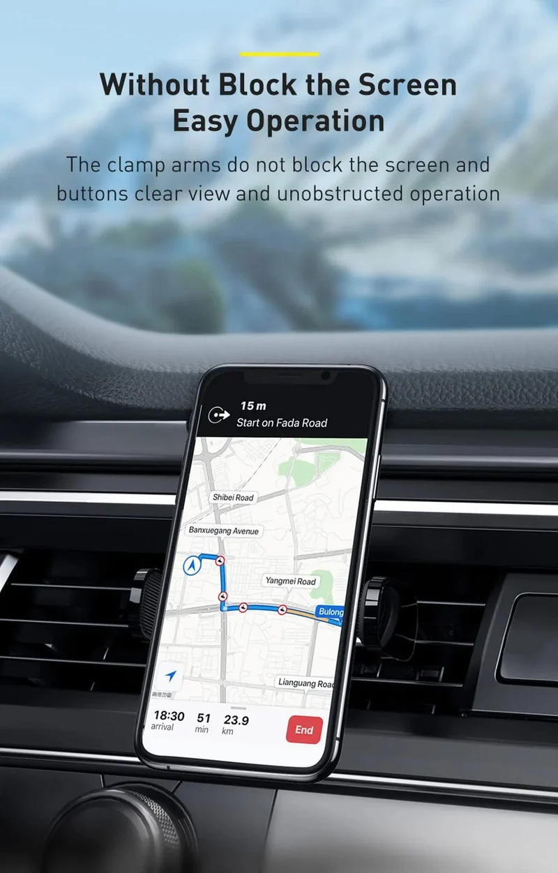 Baseus Autotelefonhalter für iPhone 14 13 Pro Samsung S22 Xiaomi Huawei Auto-Entlüftungshalterung Smartphone GPS-Unterstützungsständer