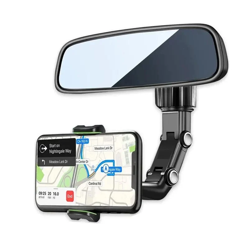 Rückspiegel-Telefonhalterung fürs Auto, 360° drehbare Telefonhalterung, GPS-Halterung, universelle Auto-Telefonhalterung für alle Smartphones