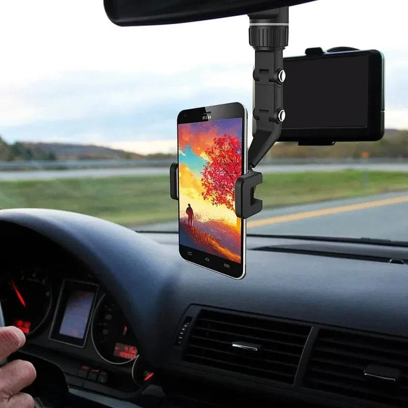 Rückspiegel-Telefonhalterung fürs Auto, 360° drehbare Telefonhalterung, GPS-Halterung, universelle Auto-Telefonhalterung für alle Smartphones