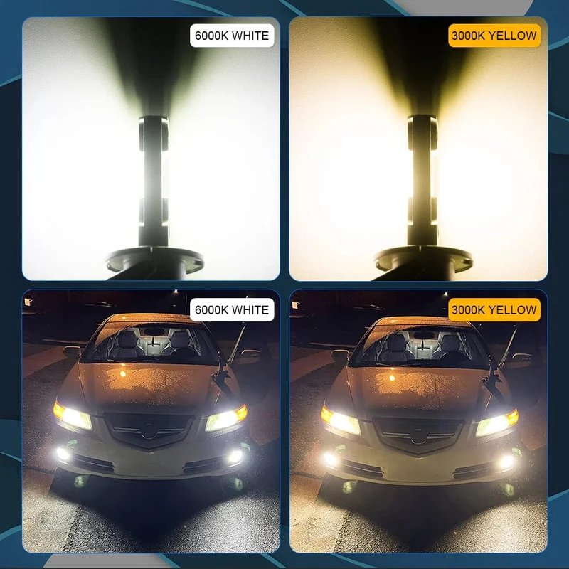 2 Stücke 1:1 Auto LED H1 H3 LED Canbus Scheinwerfer Birne 60W 12000Lm Weiß 6000K Mini für Auto Super helle LED Nebel Lichter 12V Lupuauto