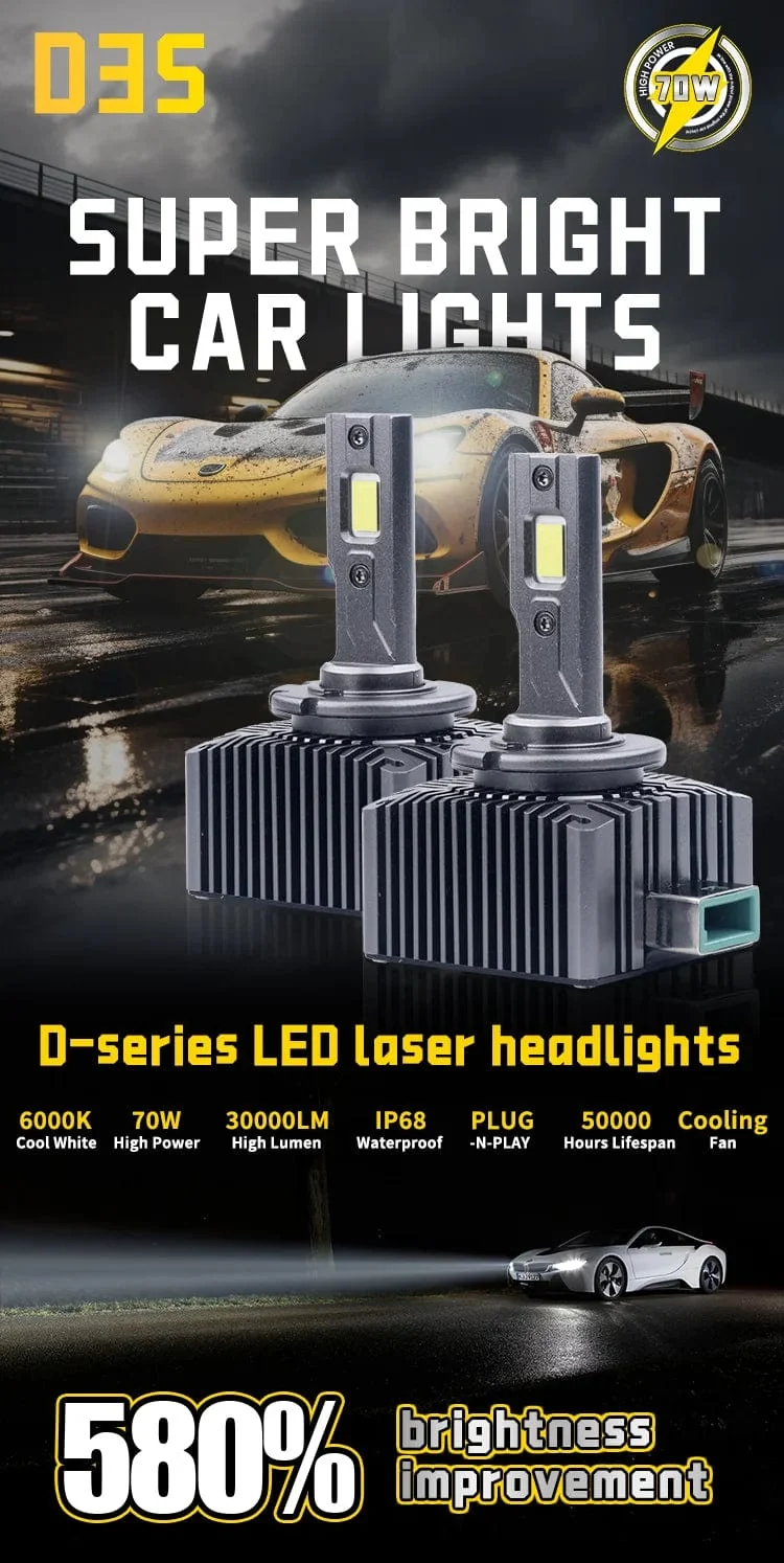 2PCS 30000LM D1S D3S Scheinwerfer 35W D2S D2R D4S D4R D5S D8S LED Canbus Lampen Auto LED Lichter birne Für Auto Lichter 6000K Plug & Play