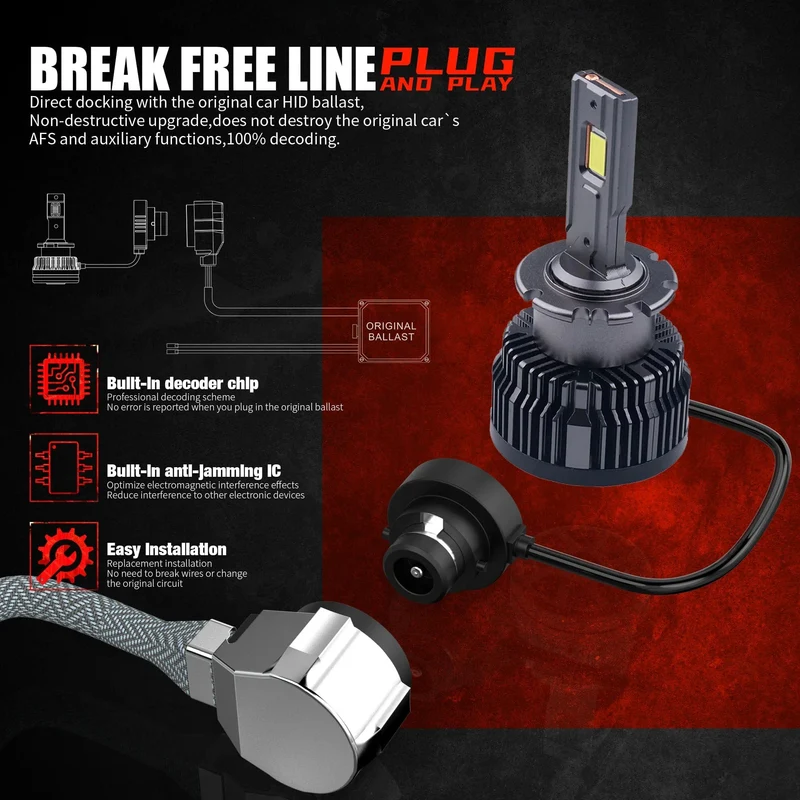 2PCS 30000LM D1S D3S Scheinwerfer 35W D2S D2R D4S D4R D5S D8S LED Canbus Lampen Auto LED Lichter birne Für Auto Lichter 6000K Plug & Play